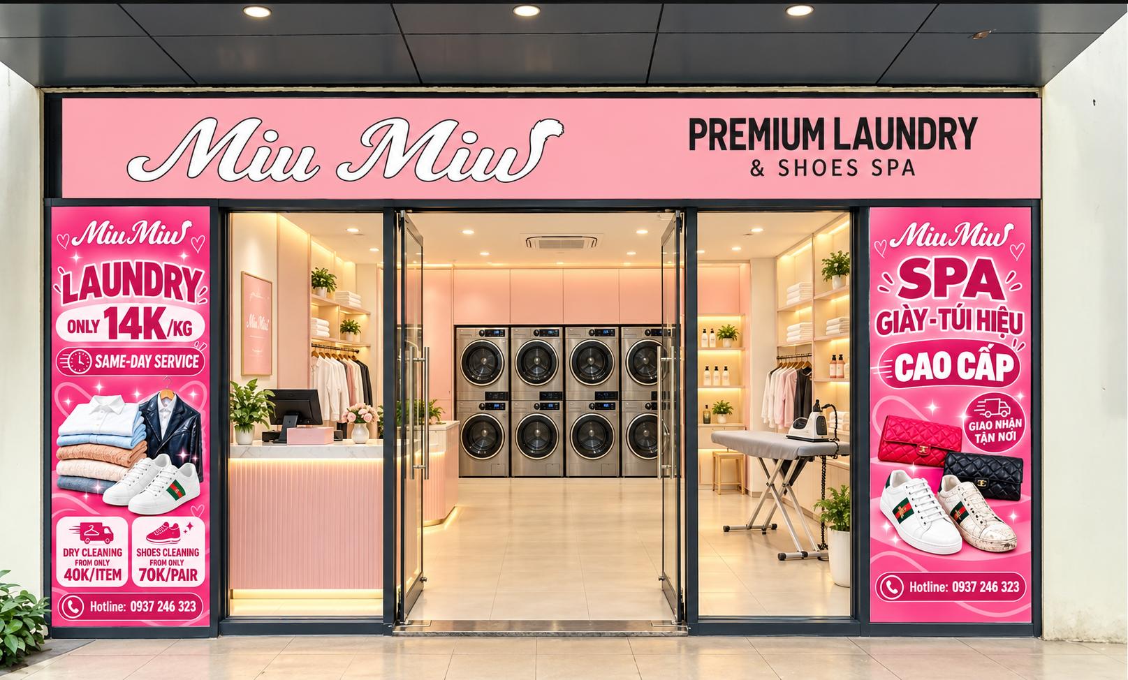 Toàn cảnh cửa hàng Miu Miu tại Vinhomes Grand Park